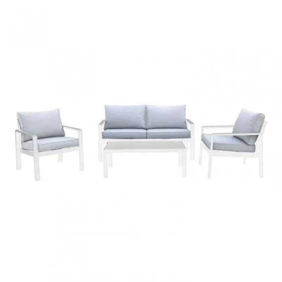 Garten-Lounge-Set aus Aluminium mit Kissen DOMINGO