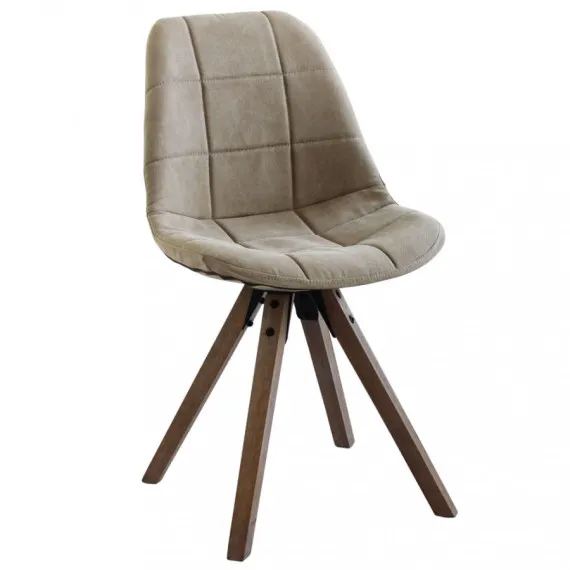 Moderner Wohnzimmerstuhl mit Holzrahmen und PVC-Sitz ARON