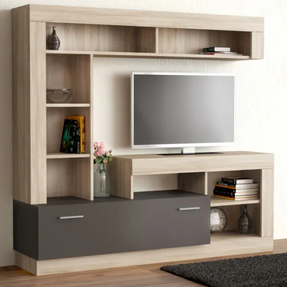 Wohnwand Leonard Ulme/Grau 170 cm (MK801495)