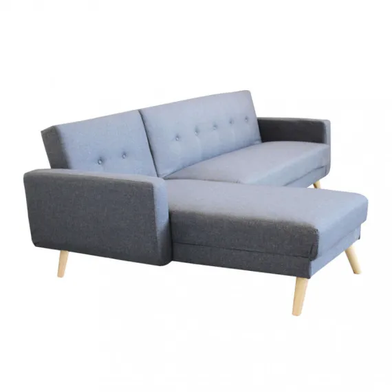 Eckbett ARTHUR aus Stoff mit Chaiselongue