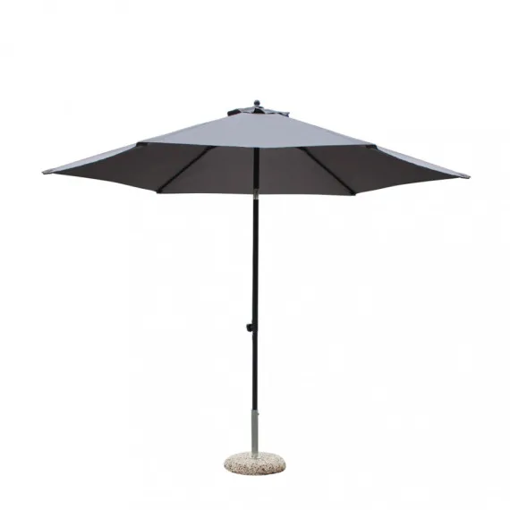 Gartenschirm Nice Schwarz P/C Ø 3 graues Tuch Magazzini Cosma