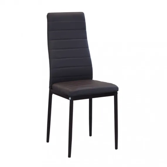 Gepolsterter Esszimmerstuhl aus braunem Kunstleder IVY