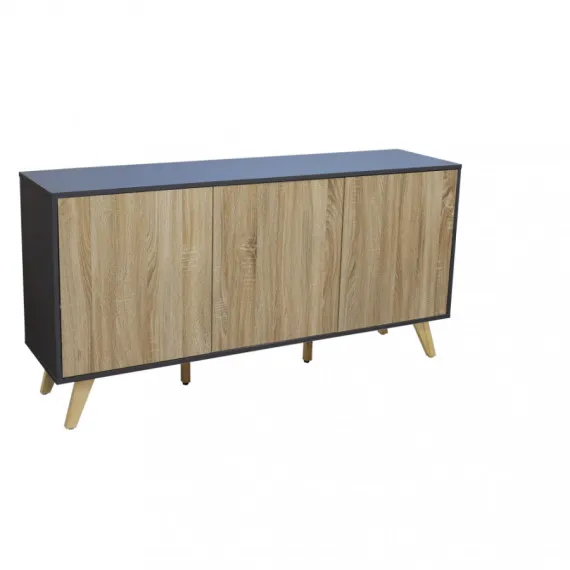 Sideboard ELTON mit Türen 150cm in Grau und Natur.