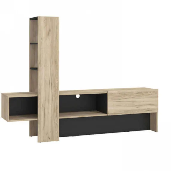 TV-Schrank in grauer Eiche und Schwarz Orense