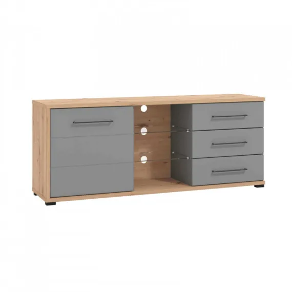 Mobile TV in Handwerker-Eiche und Graphitgrau