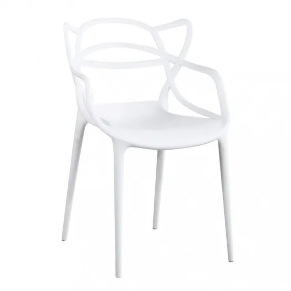 Weißer Polypropylenstuhl LILY für Wohnzimmer oder Außenbereich