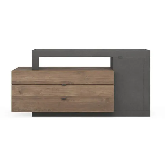 Sideboard mit Tür, 3 Schubladen und versetzter Platte ACHILLE 159cm