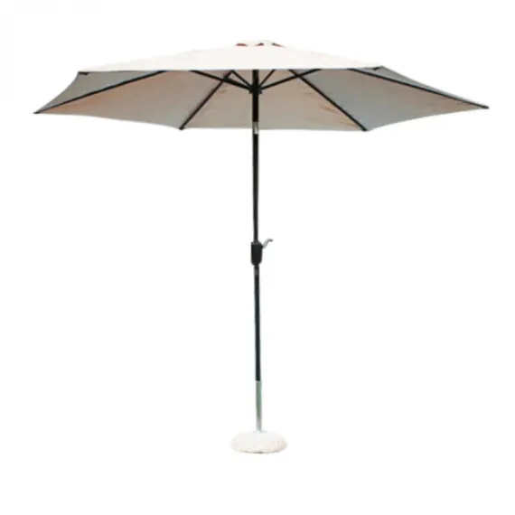 Garten-Sonnenschirm Poly Eco Ø 3 schwarzer Mast beige Bespannung - Magazzini Cosma