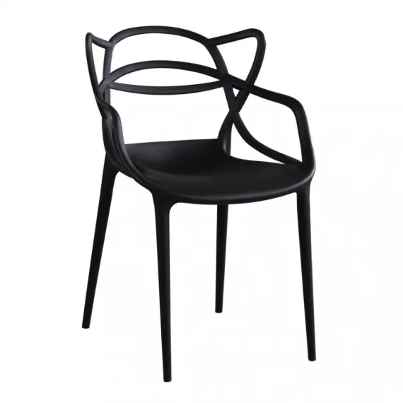 Moderner Stuhl aus Polypropylen LILY schwarz