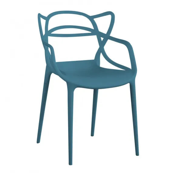 Gartenstuhl mit Armlehnen LILY in Petrolgrün