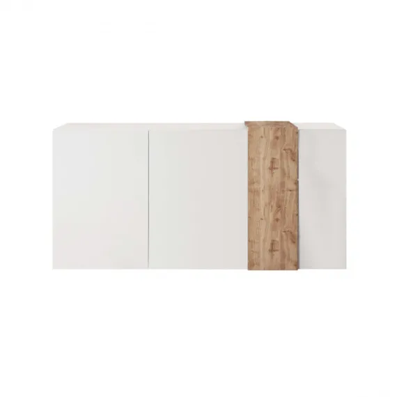 Bodenstehender Schrank 3 Türen hochglänzend weiß und Cadiz ALBERTO