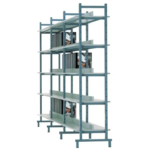 Stabiles Bücherregal, doppelseitig und freistehend