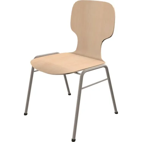 4-Fuß Stapelstuhl mit Rundrohrgestell, ohne Polster