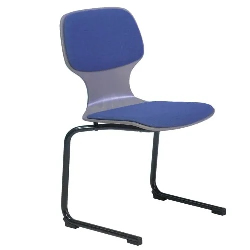 Kufenstuhl - Freischwinger mit Rundrohrgestell "Modell 8", mit Sitz- und Rückenpolster