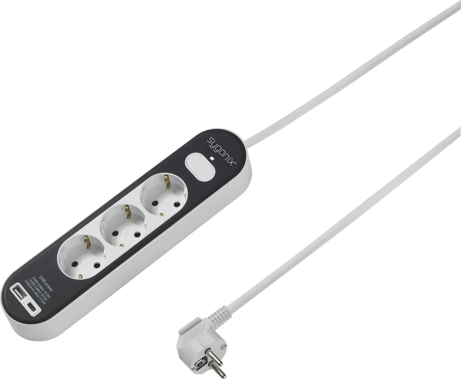 Sygonix SY-4755366 Steckdosenleiste mit Schalter Weiß, Grau 38 STÜCK