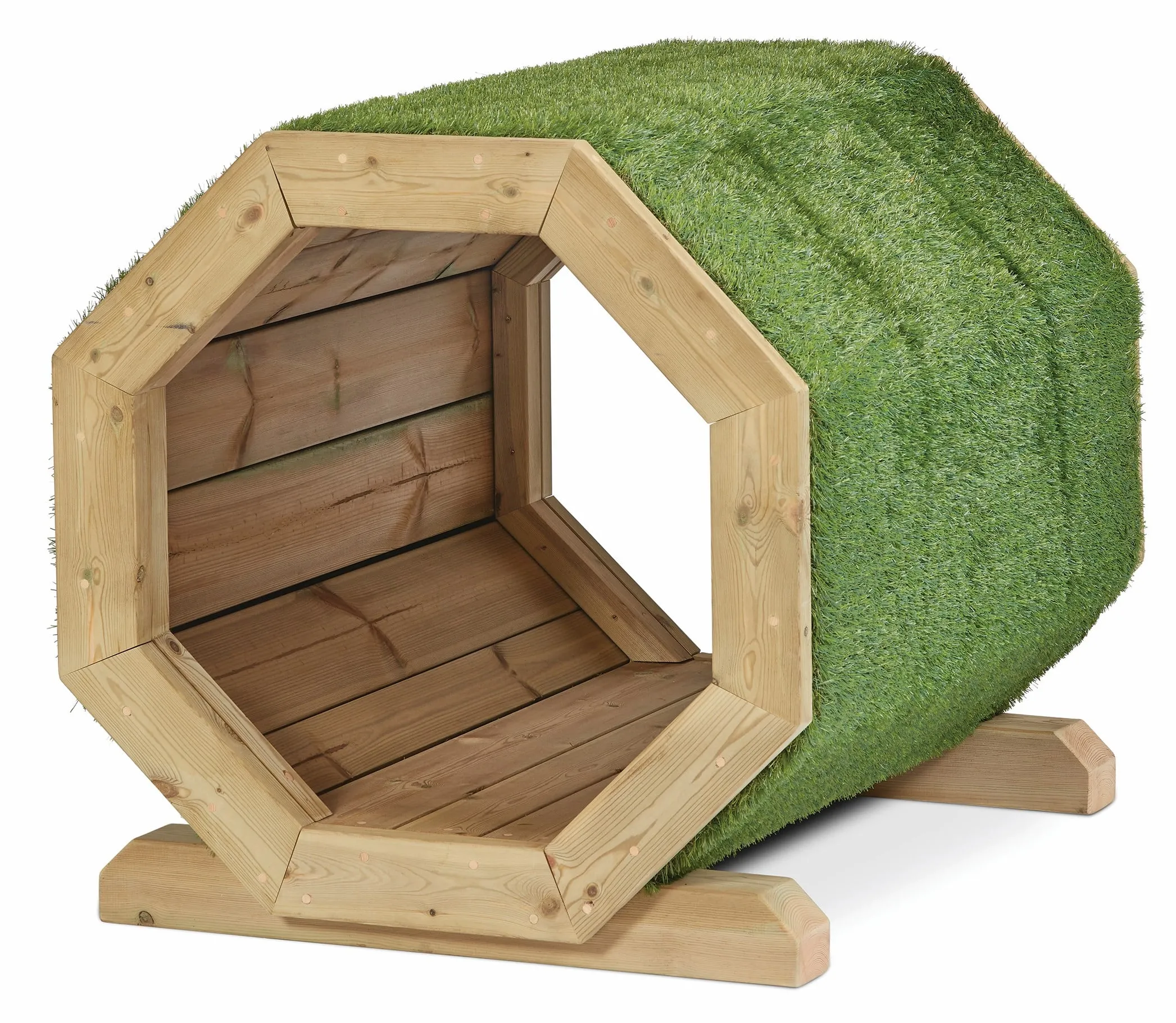 Millhouse Outdoor Kriechtunnel achteckig in Gras-Optik