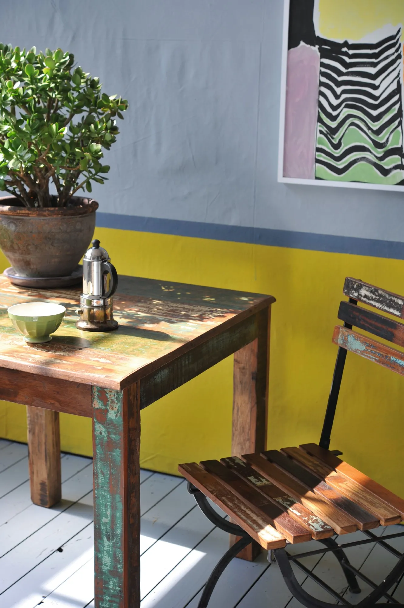 Tisch 'Jarrow Plain', natur, multicolor, T 80 cm, B 80 cm, H 76 cm