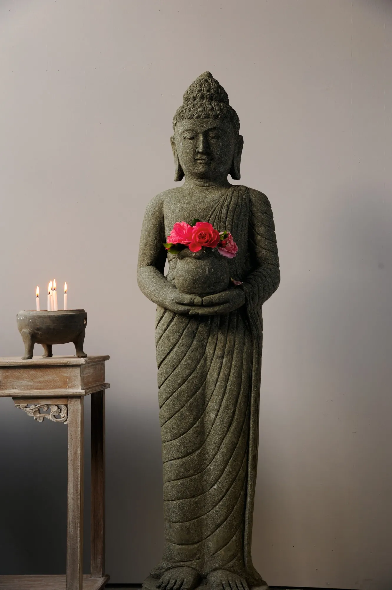 'Buddha-Skulptur', natur, H 150 cm, B 25 cm, T 40 cm