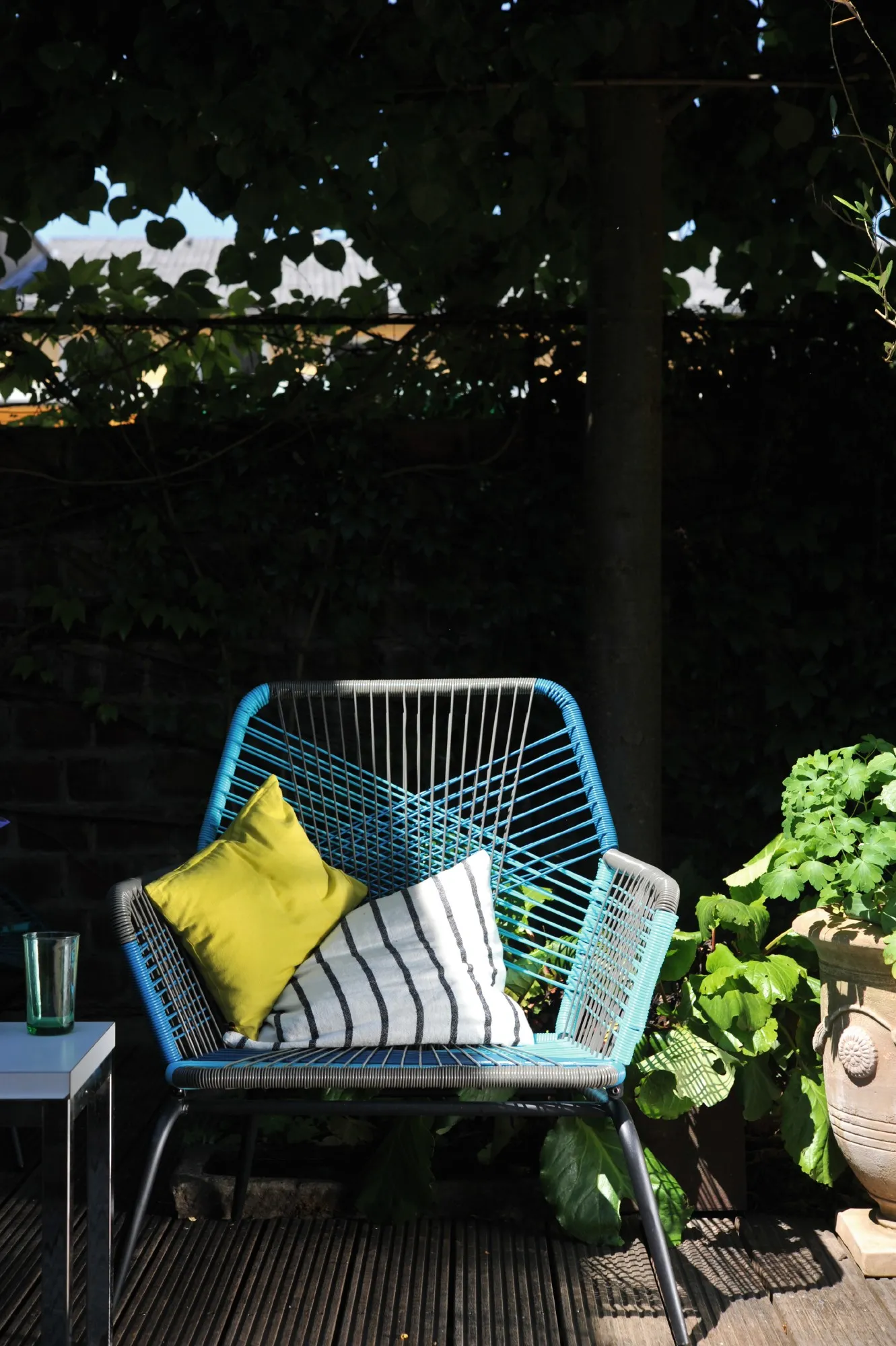 Sessel 'Ben', türkis, blau, schwarz, T 66cm, B 77cm, H 87cm