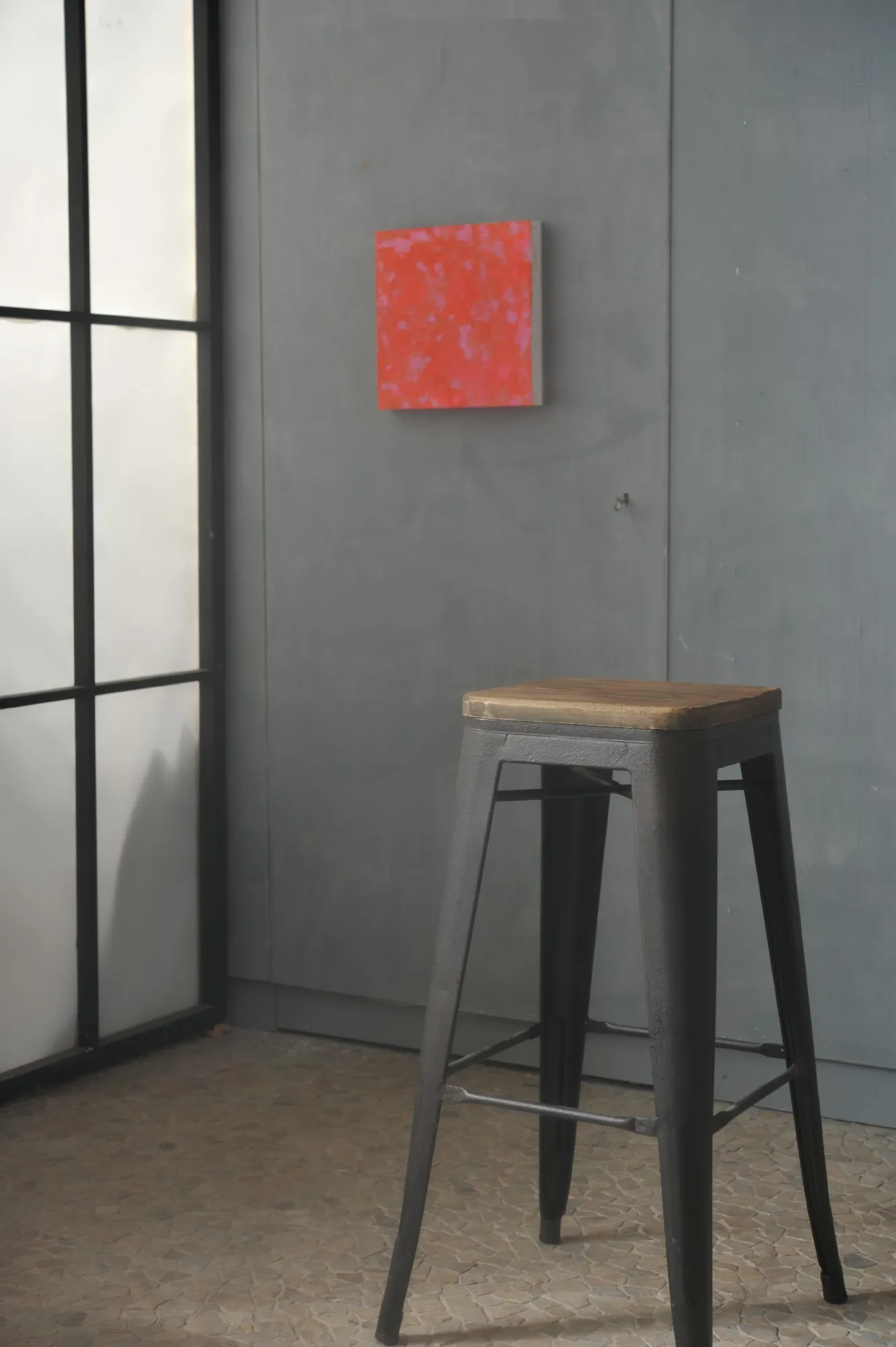 Barhocker 'Devin', braun, grau, T 41 cm, B 41 cm, H 66 cm