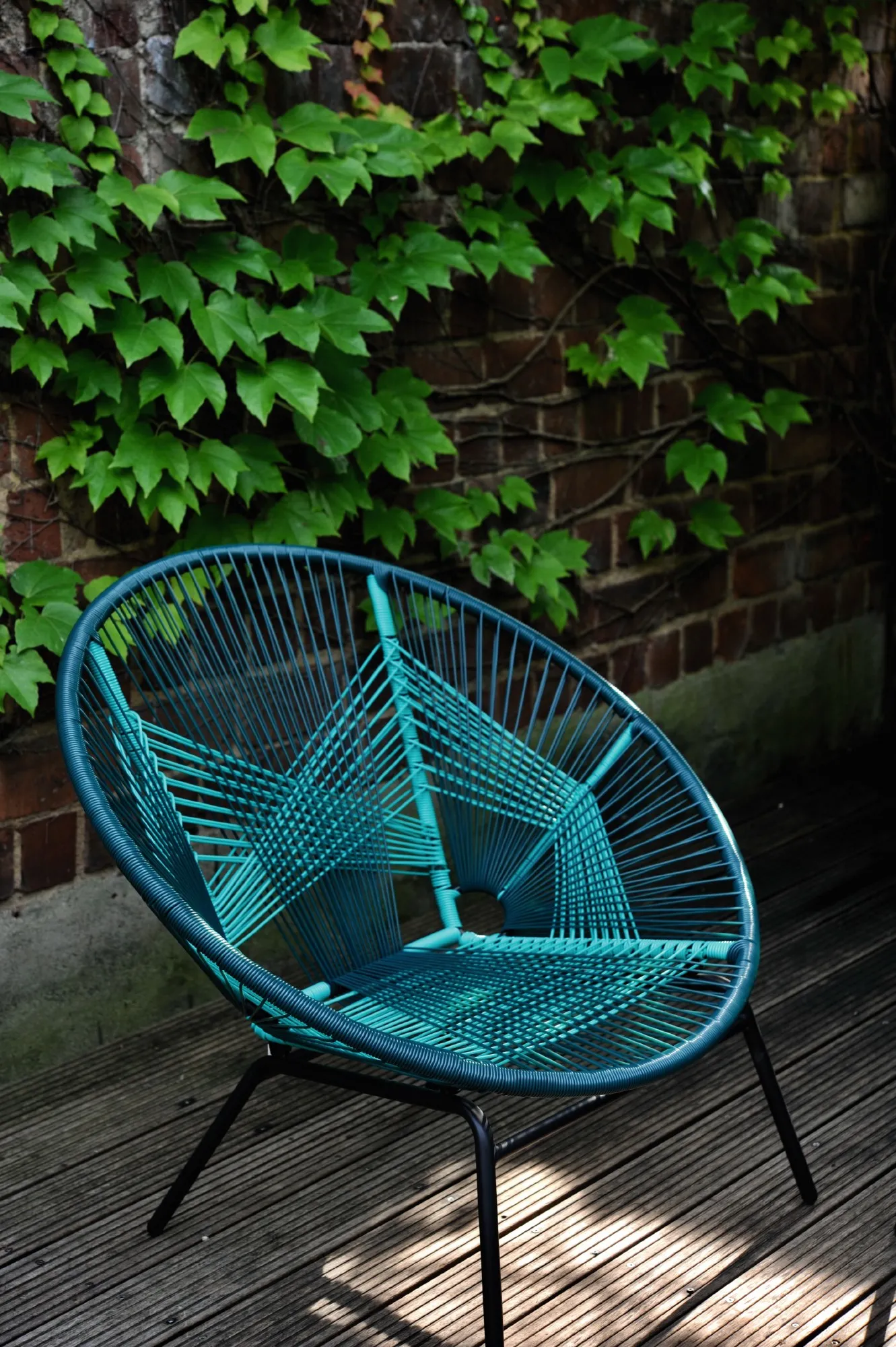 Sessel 'Rondo turquoise', grün, schwarz, T 84 cm, B 99 cm, H 83 cm