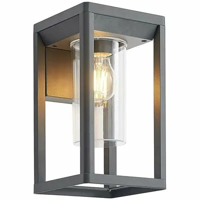 Wandleuchte Außenwandleuchte Gartenlampe Lampe Wandlampe Grau Lindby Estami