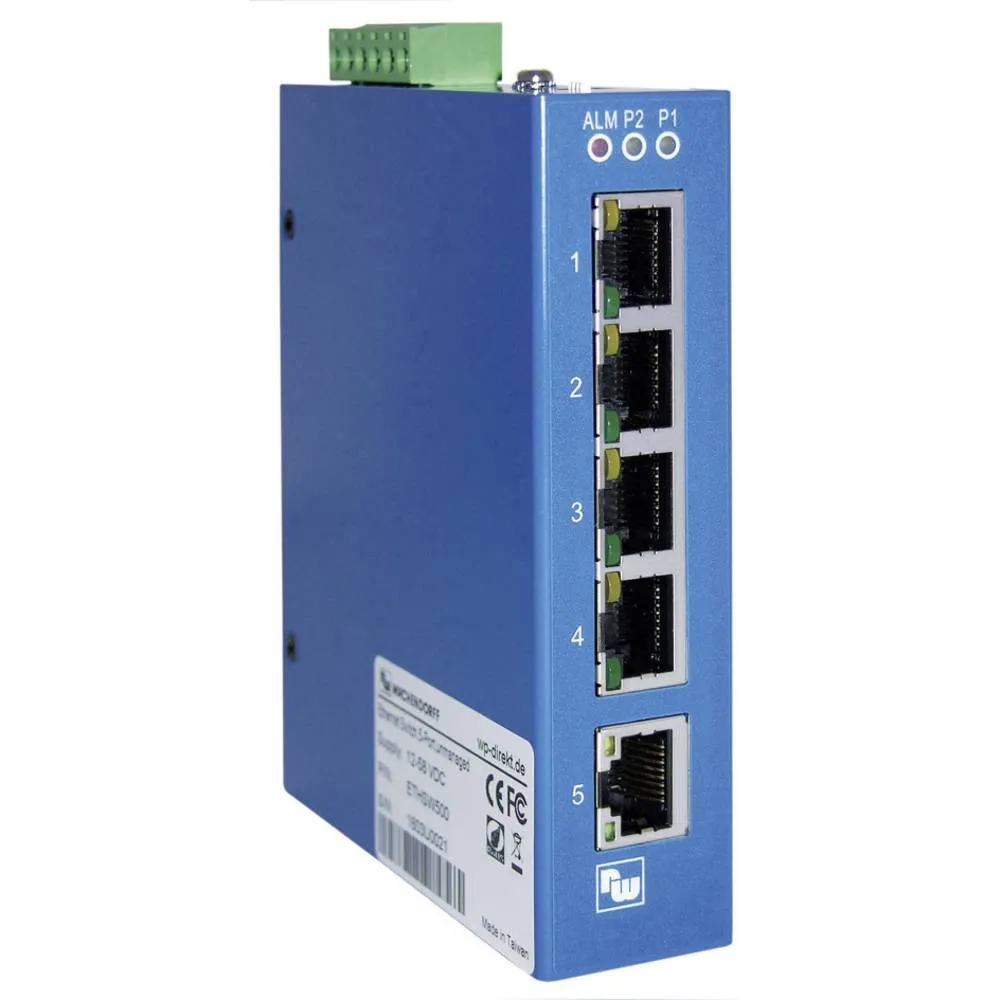 Wachendorff Industrial Ethernet Switch 5 Ports Netzwerk-Switches Netzwerk-Router