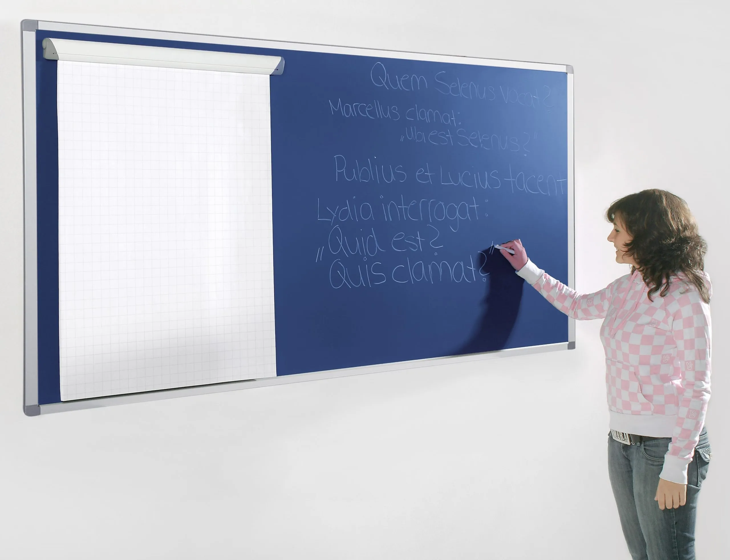 Langwandtafel blau, Stahlemaille, Edge-Line