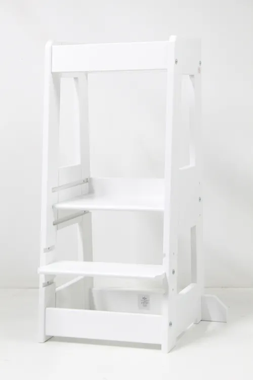 Ti Ssi Lernturm Felix Kinderlernturm Holz Turm Tritt Hochstuhl Kinder Buche Weiß B-Ware