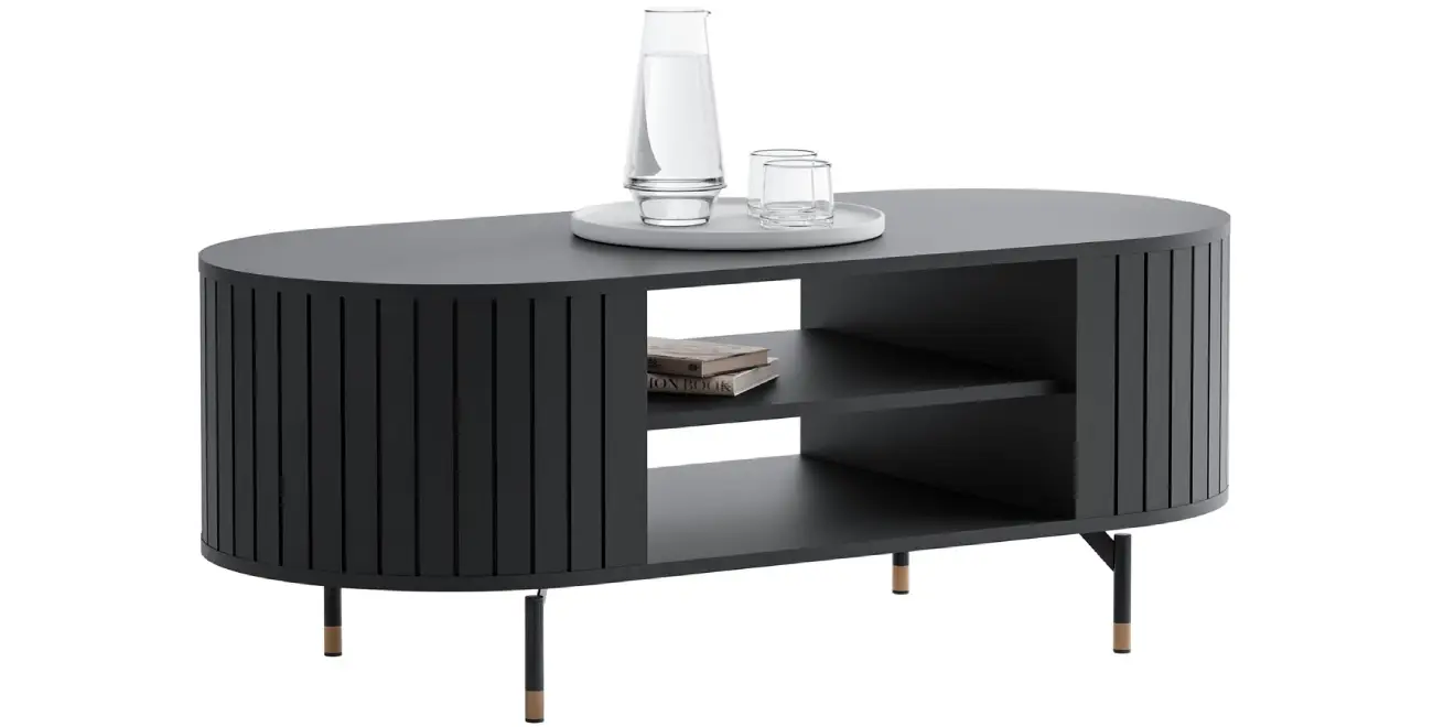 Couchtisch ELODIE mit Ablagefläche Schwarz