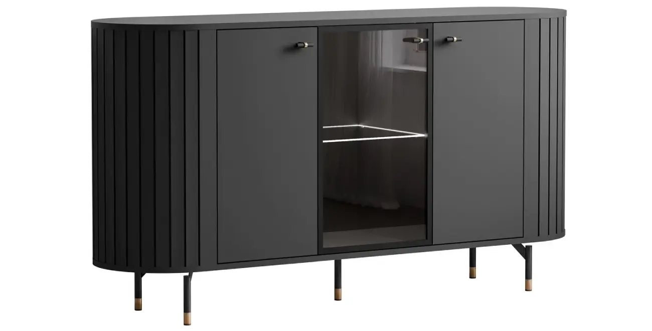 Kommode 3d mit LED Beleuchtung ELODIE Schwarz