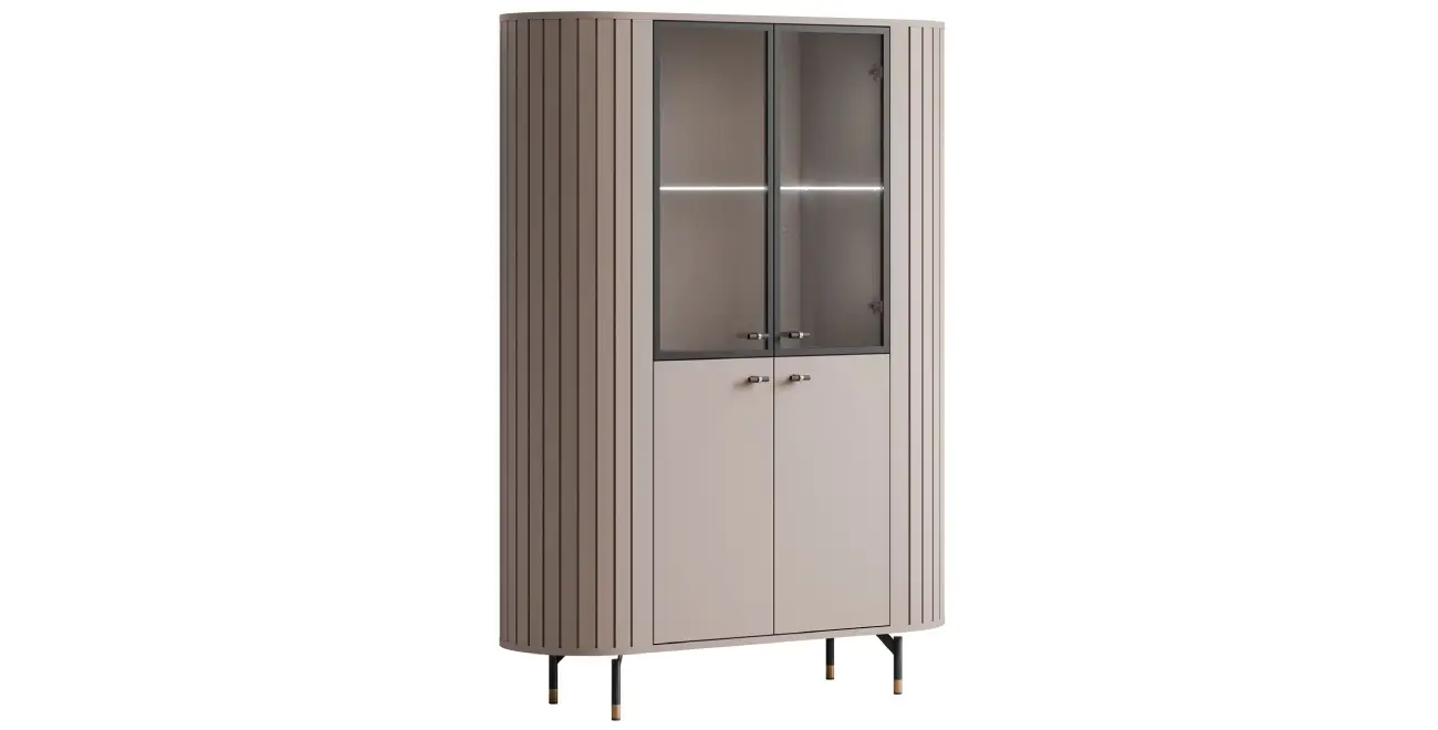 Vitrine ELODIE mit LED-Beleuchtung Kaschmir