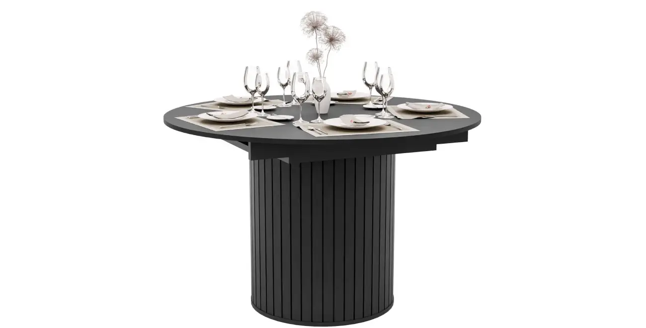 Ausziehbarer Tisch ELODIE 120–160 cm Schwarz