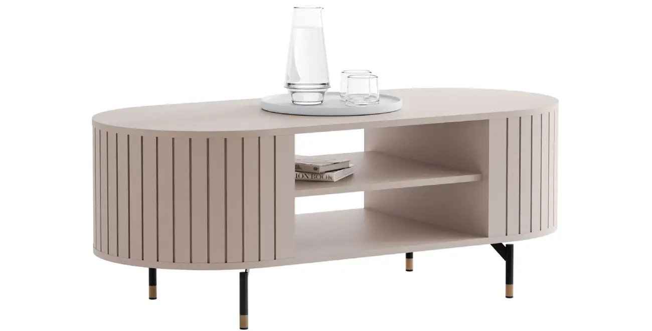 Couchtisch ELODIE mit Ablagefläche Kaschmir