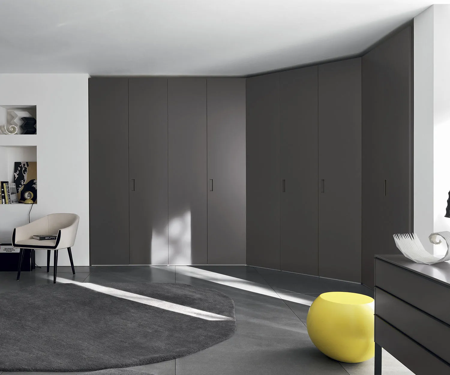 Novamobili Design Eckkleiderschrank Alfa YNCA Weiß Matt