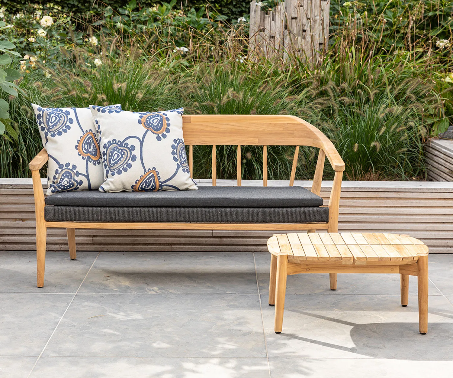 Oasiq Copenhagen 2-Sitzer Design Sofa Teak Holz Garten