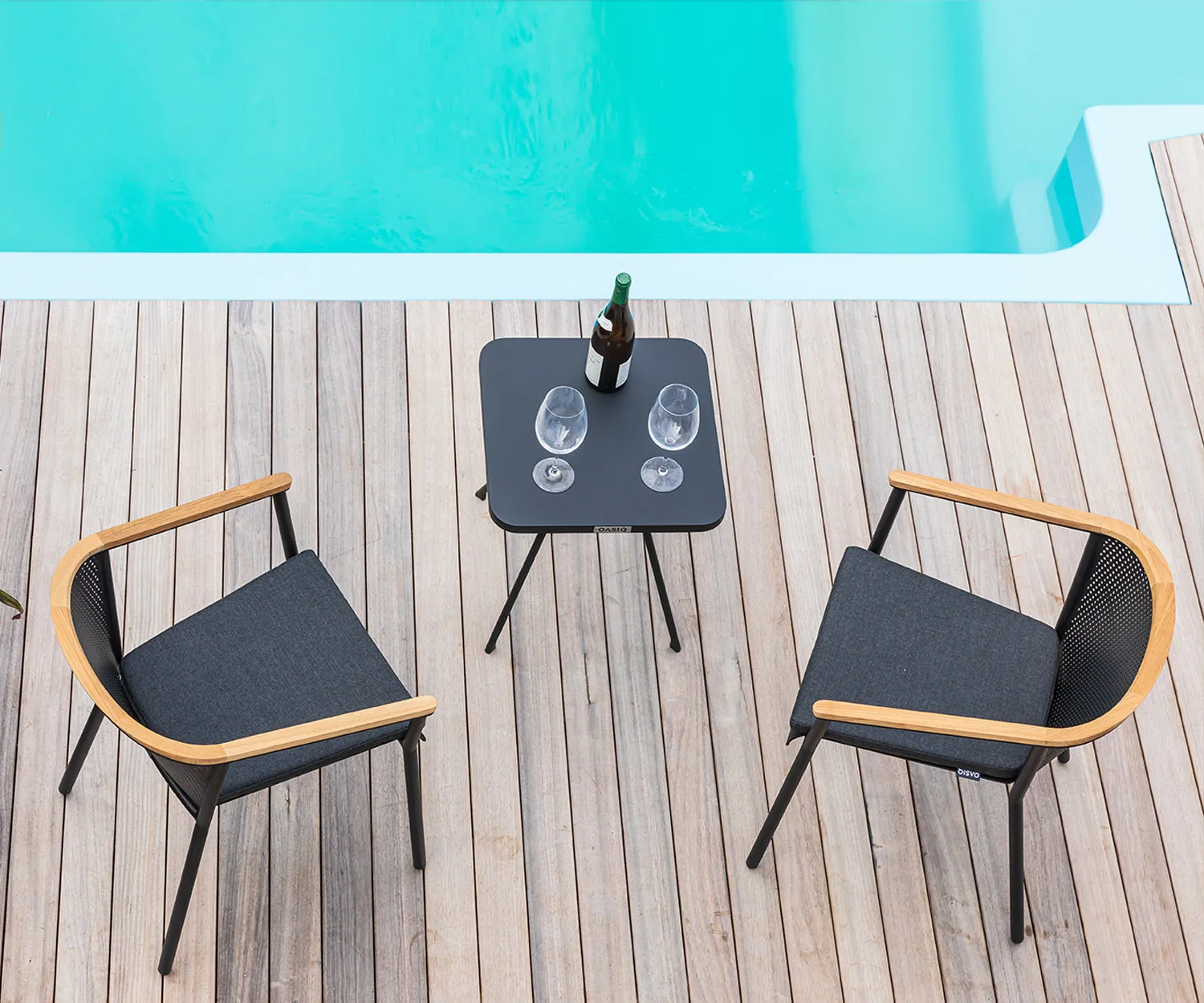 Oasiq Riad Design Armlehnenstuhl Aluminium Teak wetterfest