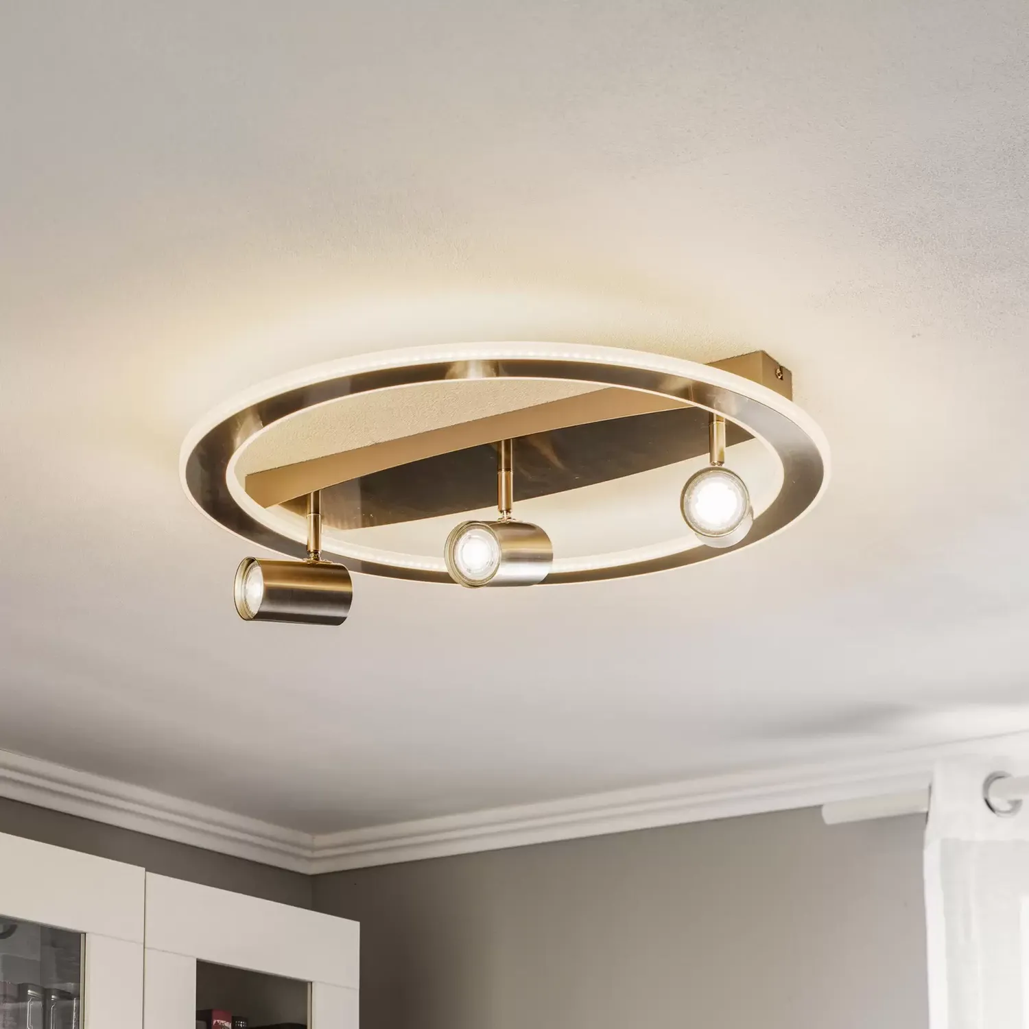 Deckenlampe Led Deckenleuchte Lampe 4 Flammig Nickel Lindby Berisha Warmweiß