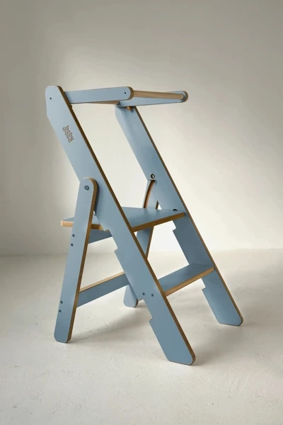 Baby Holz Küchenhelfer Klappbar Blau