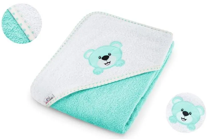 Bocioland Badebär Decke 100x100 cm Aqua BOC0223