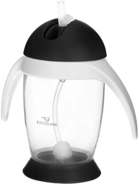 Bocioland Pinguin Becher mit Strohhalm Schwarz BOC0542