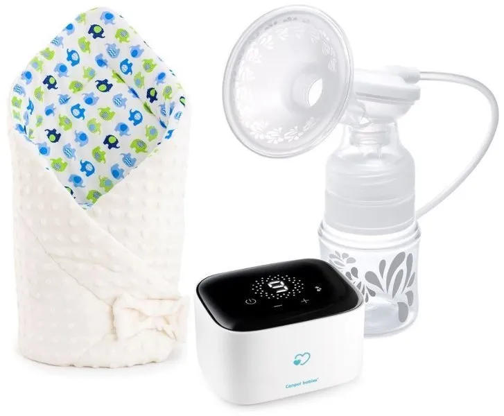 Canpol Babies Elektrische Milchpumpe 12/207 + Kord (Decke) doppelseitiger Samtstoff
