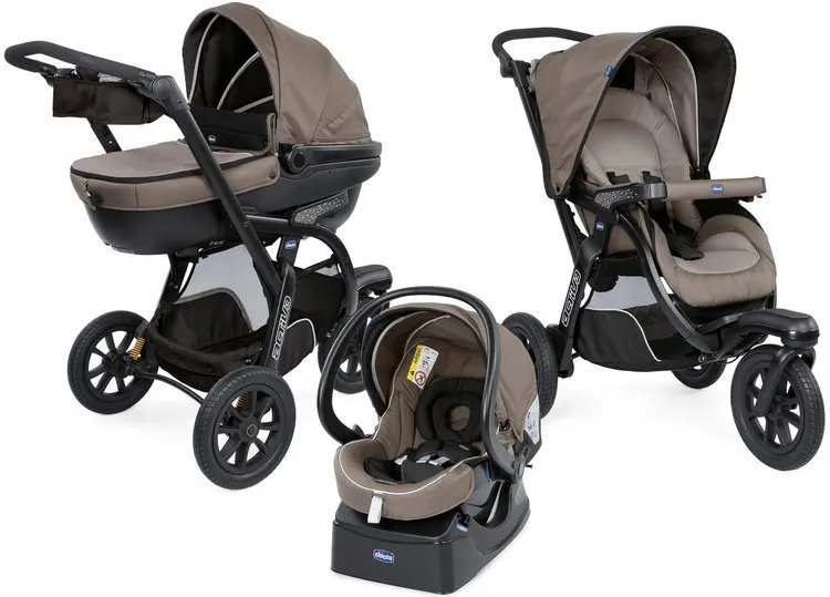 Chicco Trio Activ3 3-in-1 Mehrzweck-Kinderwagen Dark Beige