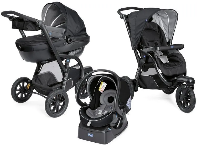 Chicco Trio Activ3 Mehrzweck-Kinderwagen 3in1 Jet Black