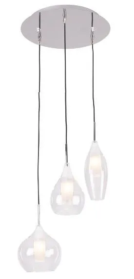 City 3L Pendelleuchte 3xG9 Chromglasschirme P0343 Maxlight