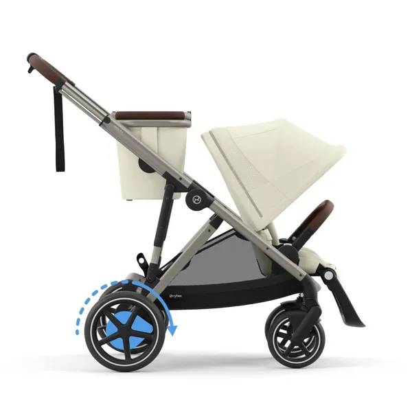 Cybex E-Gazelle S Assisted Kinderwagen Taupe Seashell Beige Frame
