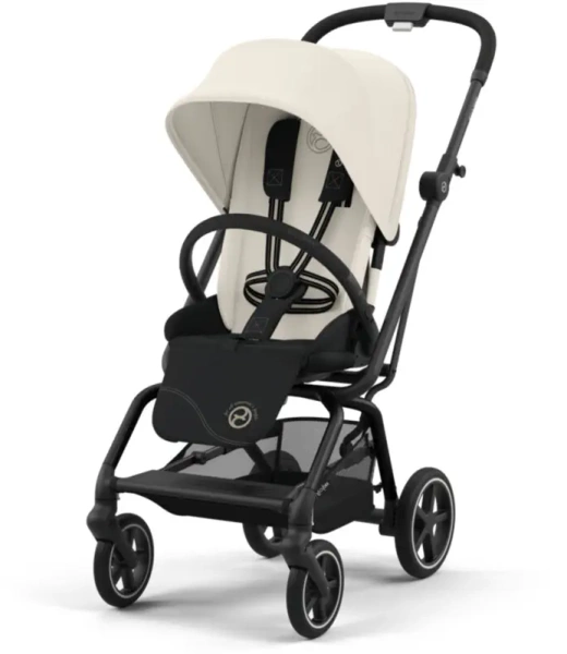 Cybex Eezy S Twist Plus 2 Kinderwagen Kinderwagen schwarzes Segeltuch weißer Rahmen 2024
