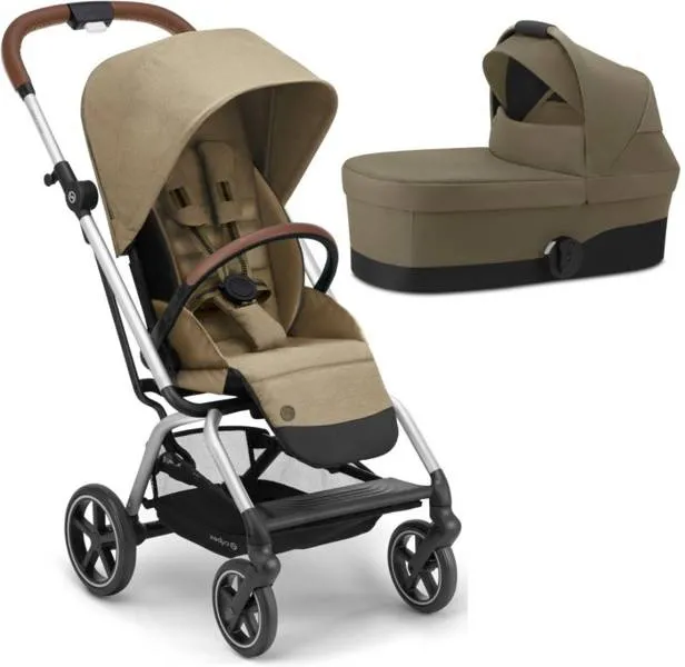 Cybex Eezy S Twist + Plus 2 Lux Kinderwagen + Kutsche S Classic Beige - Silver Frame