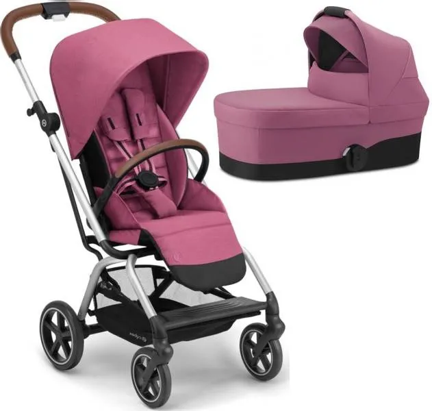 Cybex Eezy S Twist + Plus 2 Lux Kinderwagen + Kutsche S Magnolia Pink - Silber Frame