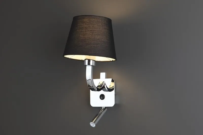 Denver Wandleuchte E27 + LED schwarz W0192 Maxlight